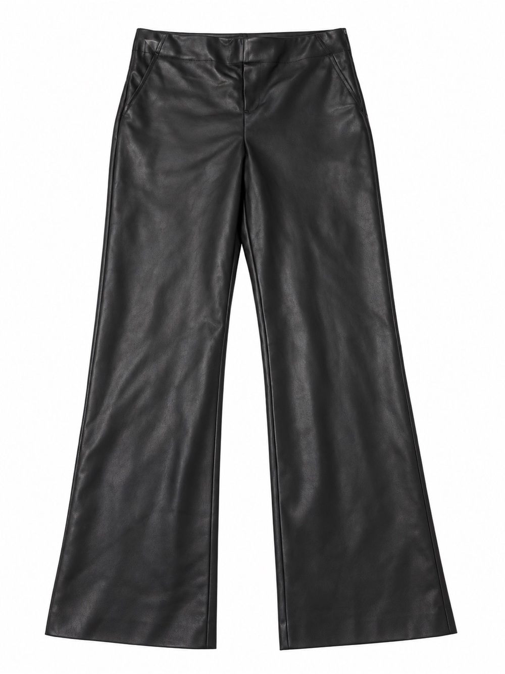 ZARA Women’s Black Faux Leather Wide Leg Pants Size L / US L / MEX 30